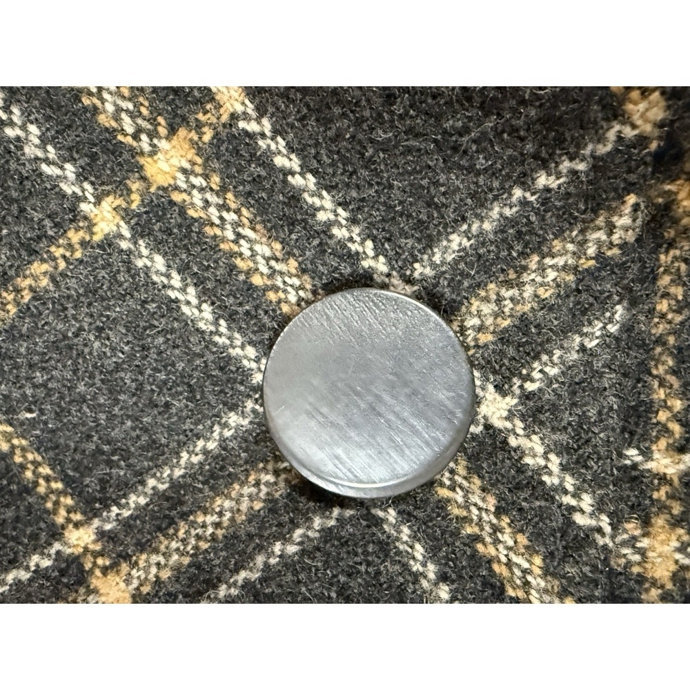 Via Womens Double Breasted Wool Blend Swing Coat Fully Lined Gray/Camel Sz 10 - Picture 10 of 13